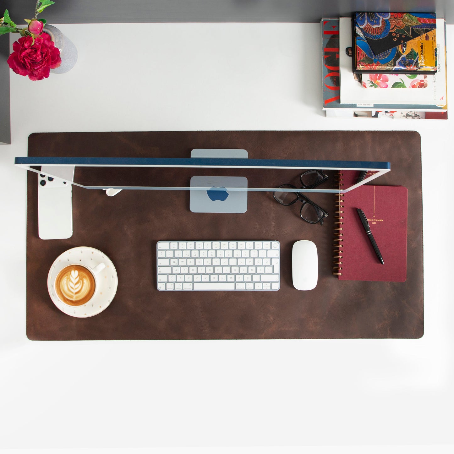 Natural Leather Desk Mat Large