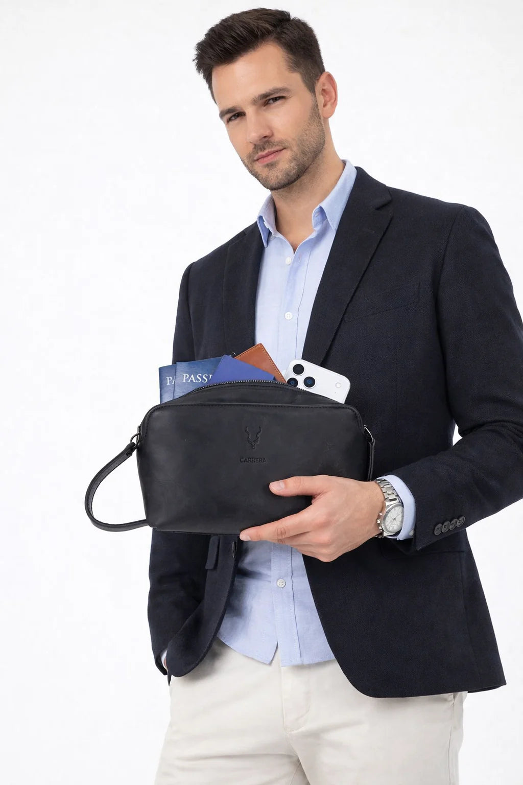 Carrera Montelaro Leather Men's Handbag