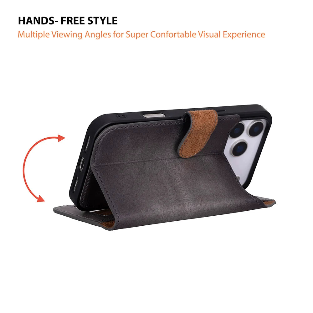 Sengul Genuine Leather Wallet Case for iPhone 18 Pro
