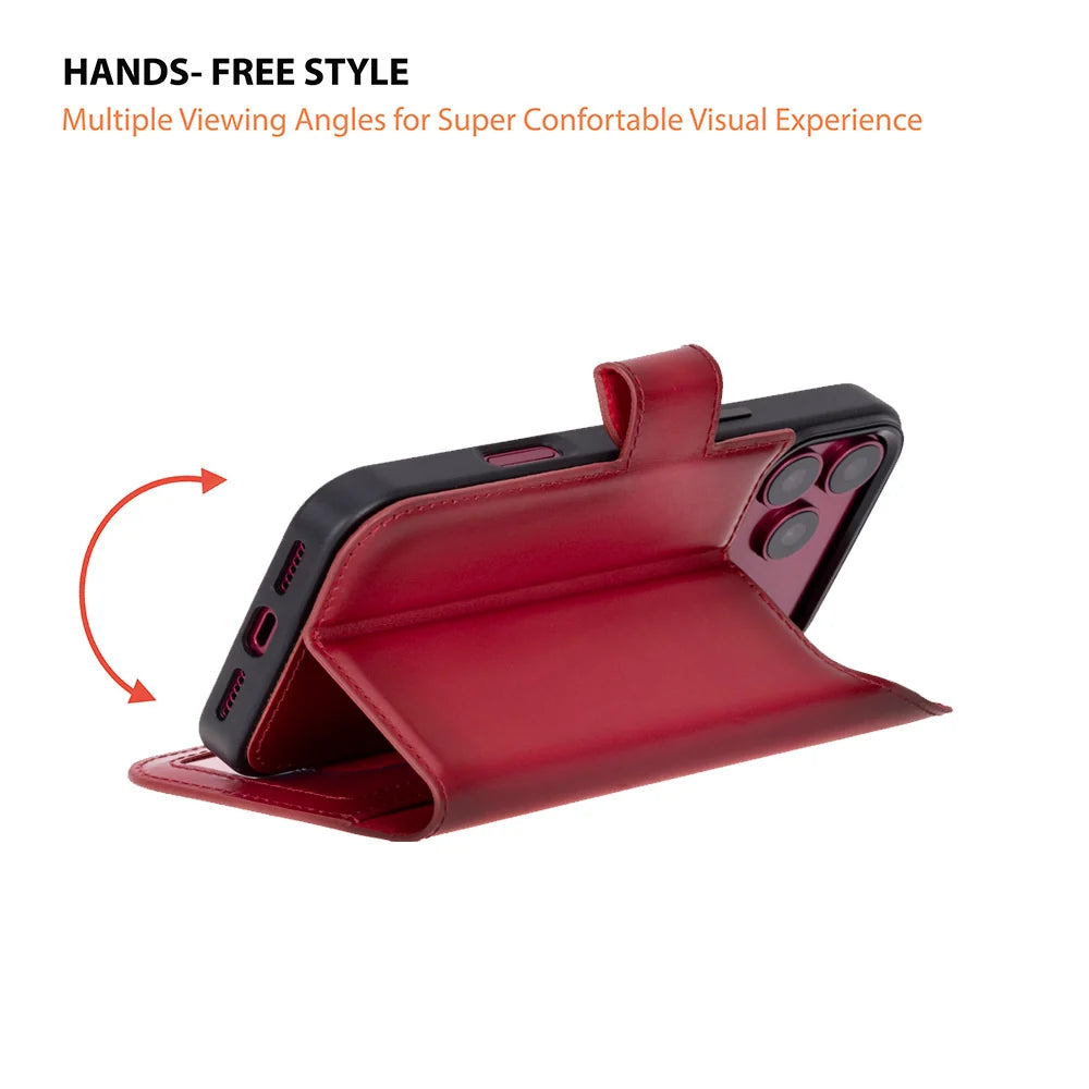 Sengul Genuine Leather Wallet Case for iPhone 18 Pro Max