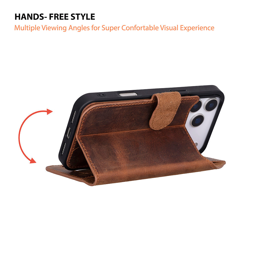 Magic I Phone 17 Pro Leather Detachable Wallet Case