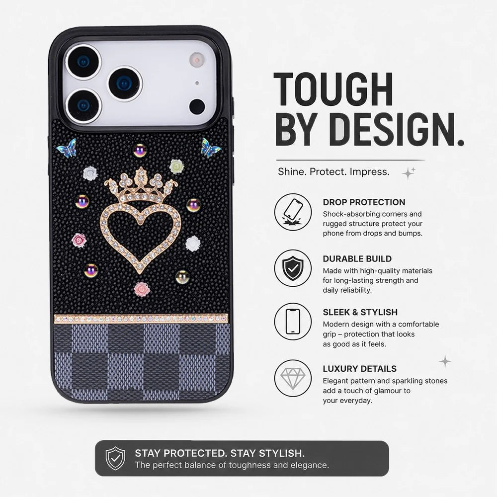 Vissel Heart Crystal Luxury Case for iPhone 18 Pro / 17 Pro