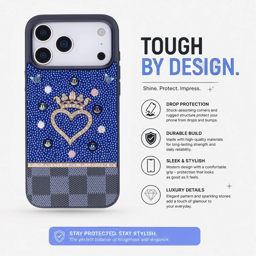 Vissel Heart Crystal Luxury Case for iPhone 18 Pro / 17 Pro