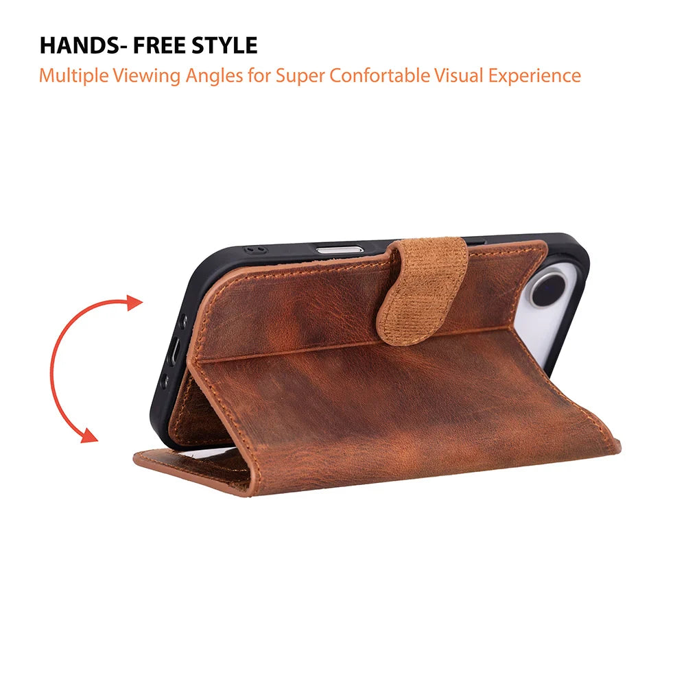 Magic iPhone 17 Air Detachable Leather Wallet Case