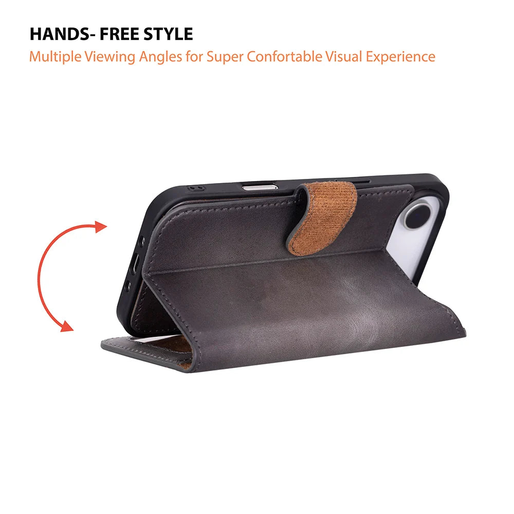 Magic iPhone 17 Air Detachable Leather Wallet Case
