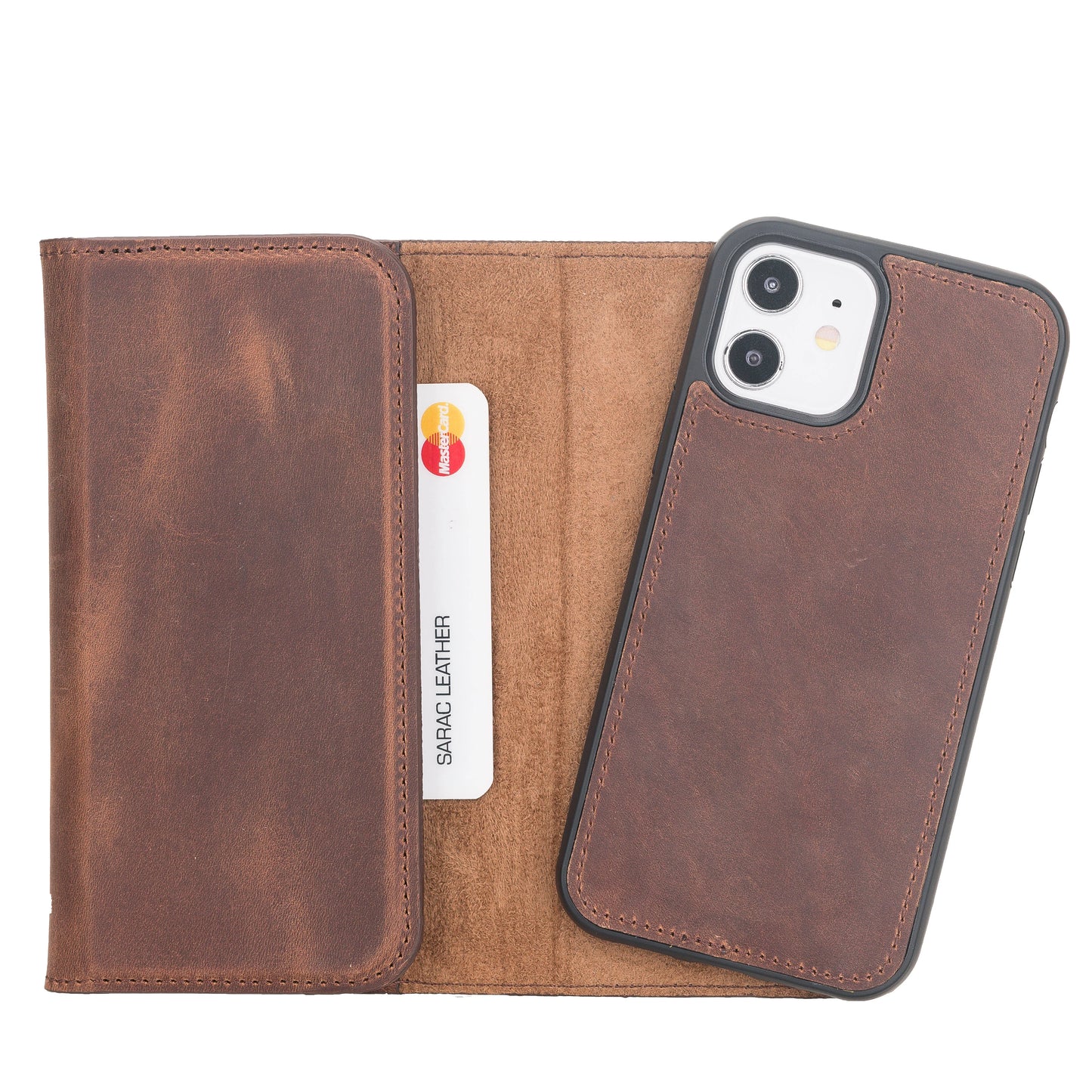 Santa I Phone 12 Mini Leather Detachable Wallet Case