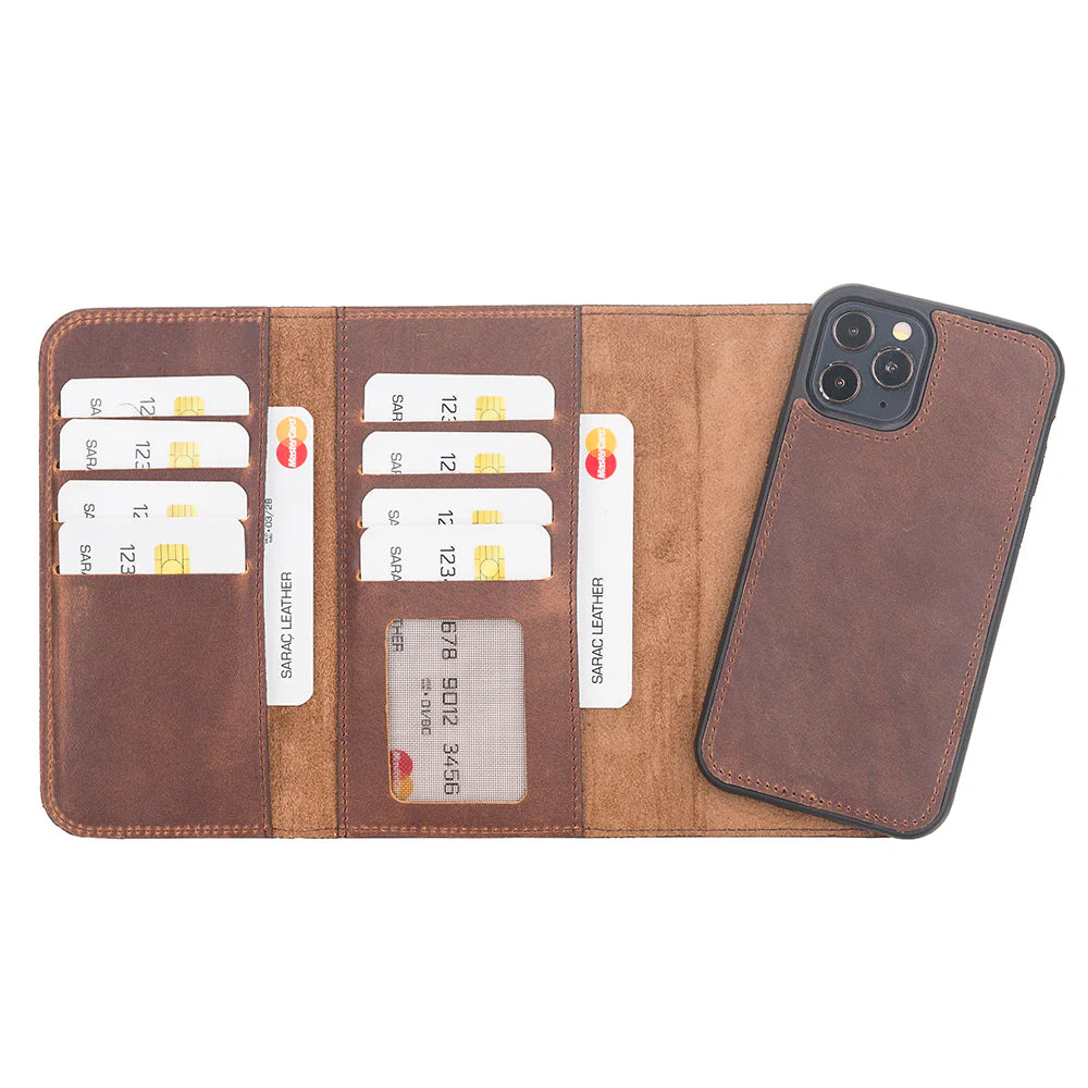 Santa I Phone 12 Pro Leather Detachable Wallet Case
