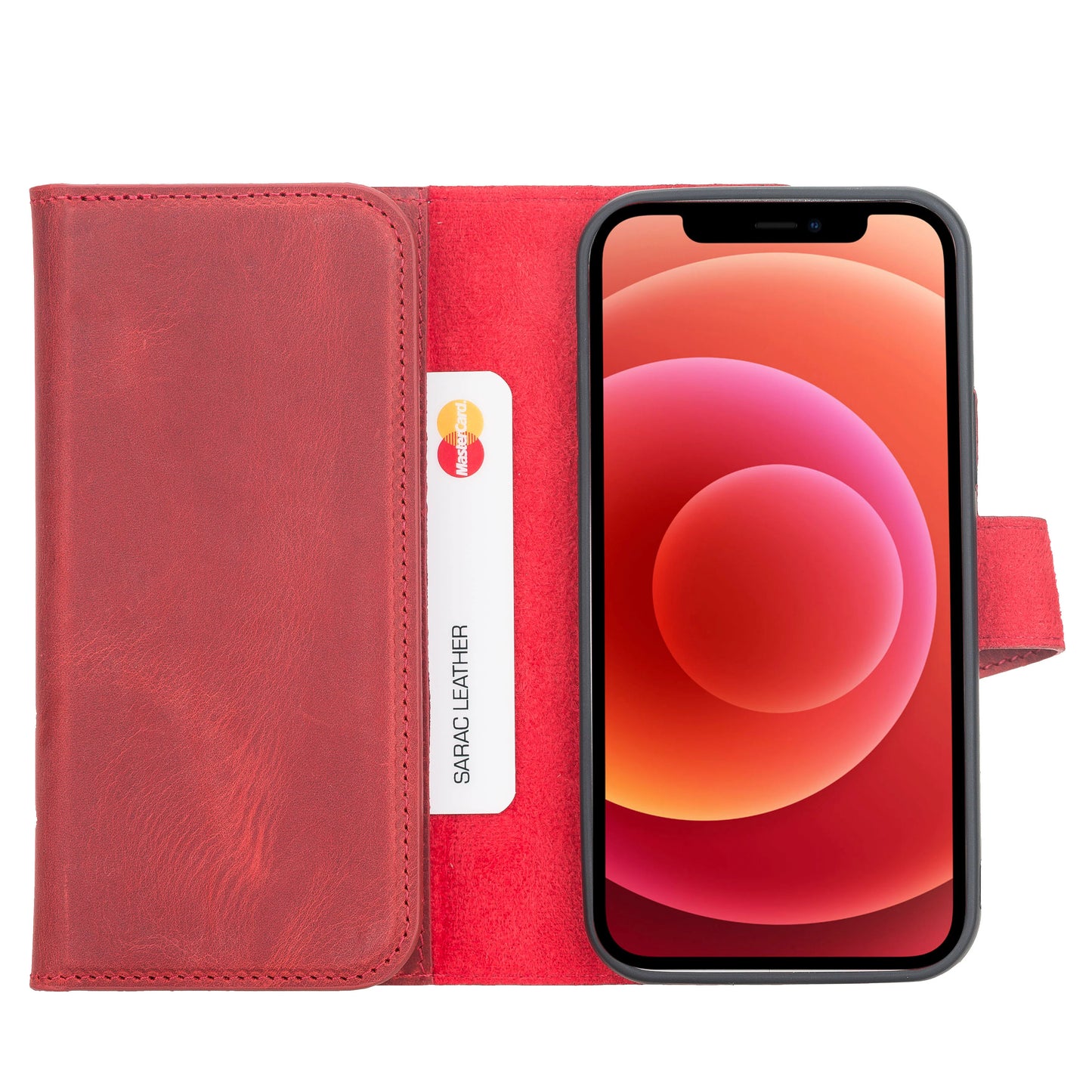Santa I Phone 12 Mini Leather Detachable Wallet Case