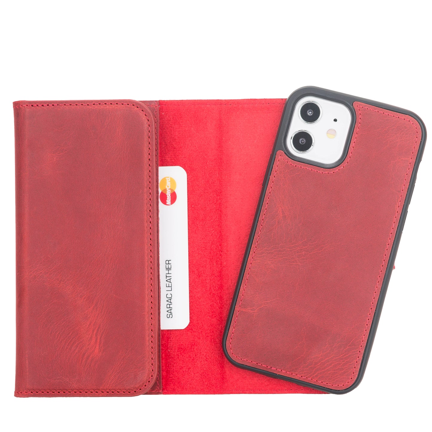 Santa I Phone 12 Mini Leather Detachable Wallet Case