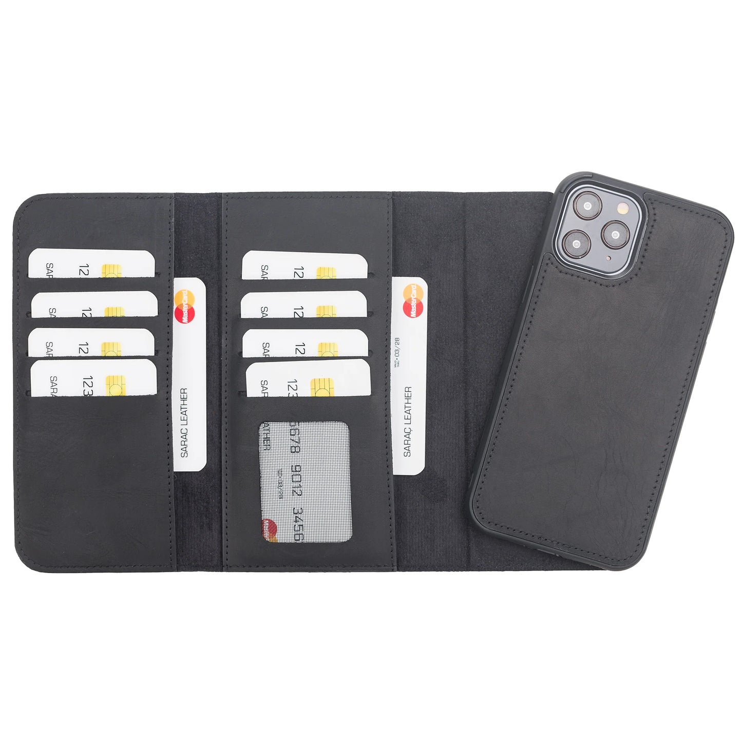 Santa I Phone 12 Pro Leather Detachable Wallet Case