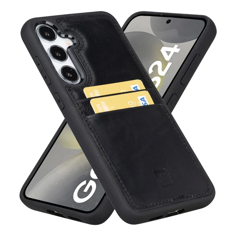 Flex Cover Leather Samsung Galaxy S24 Case with Card Holder