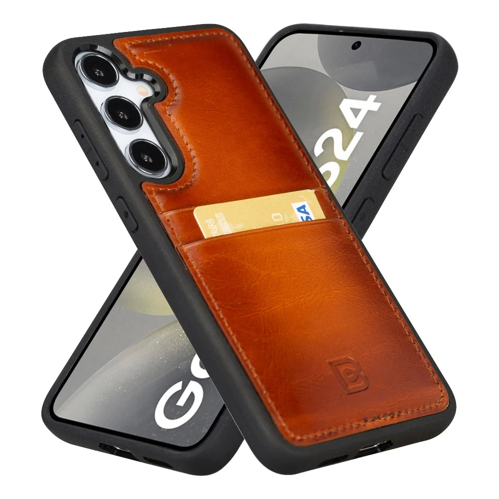 Flex Cover Leather Samsung Galaxy S24 Case with Card Holder