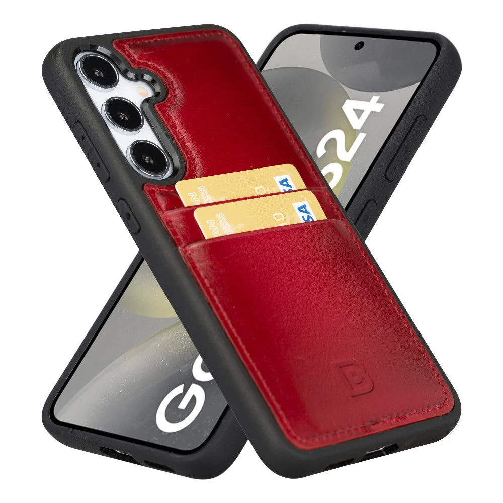 Flex Cover Leather Samsung Galaxy S24 Case with Card Holder