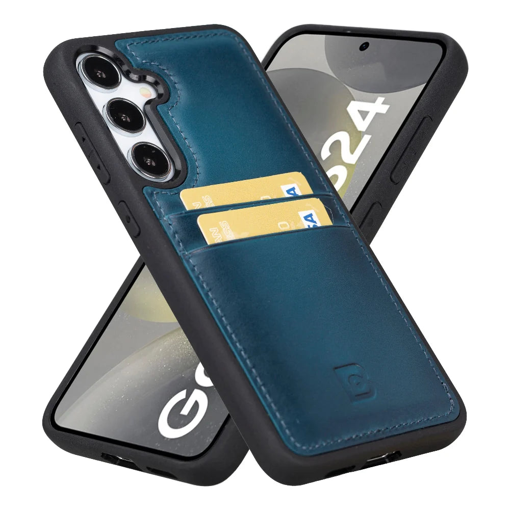Flex Cover Leather Samsung Galaxy S24 Case with Card Holder