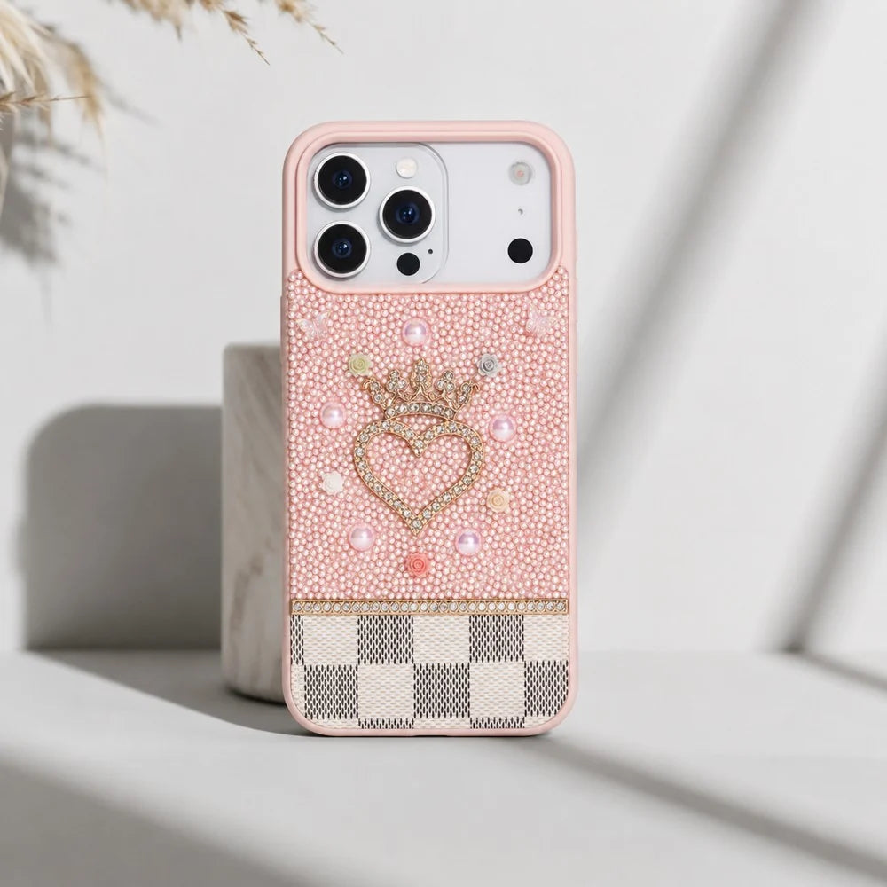 Vissel Heart Crystal Luxury Case for iPhone 18 Pro / 17 Pro