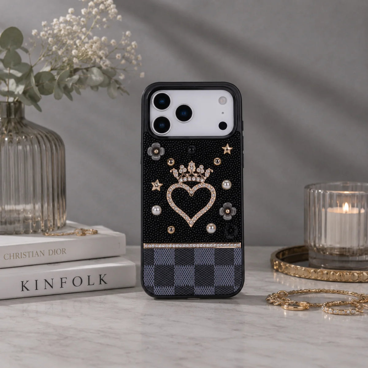 Vissel Heart Crystal Luxury Case for iPhone 18 Pro / 17 Pro