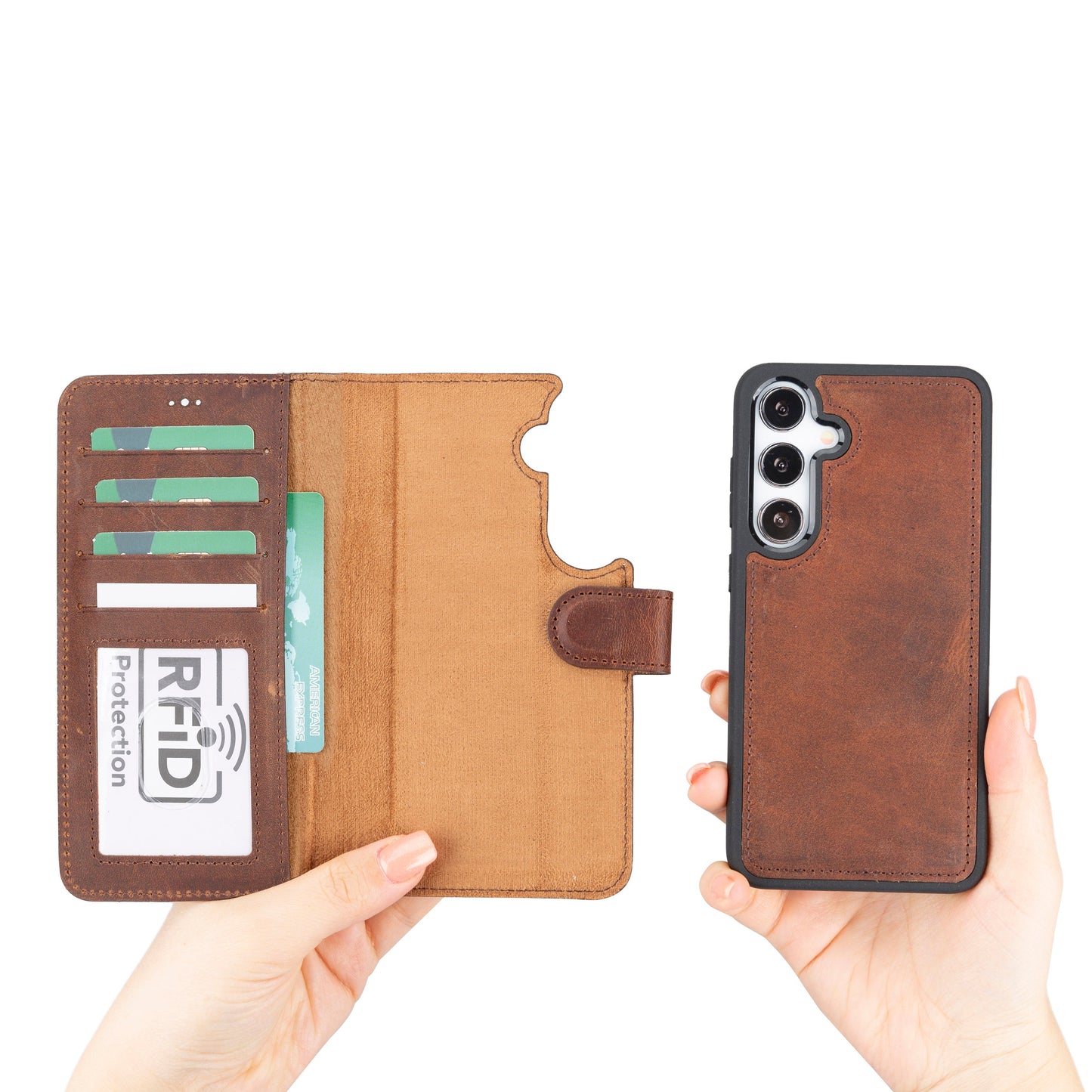Magic Samsung Galaxy S24 Plus Leather Detachable Wallet Case