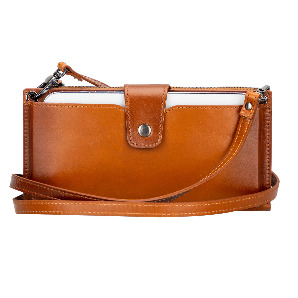 Nexora Strap Leather Crossbody Wallet