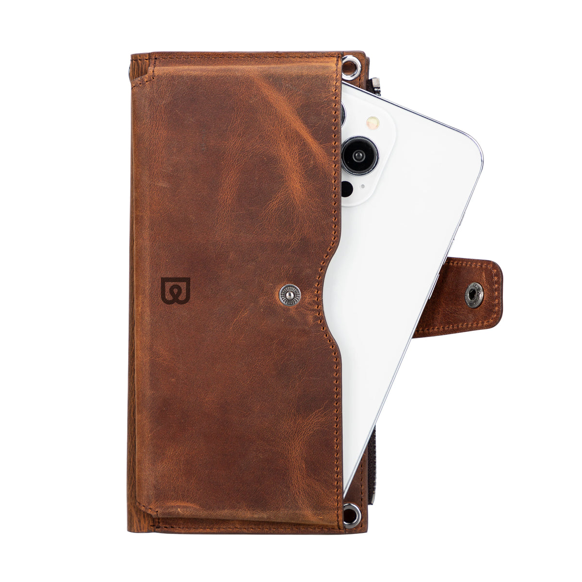 Nexora Strap Leather Crossbody Wallet