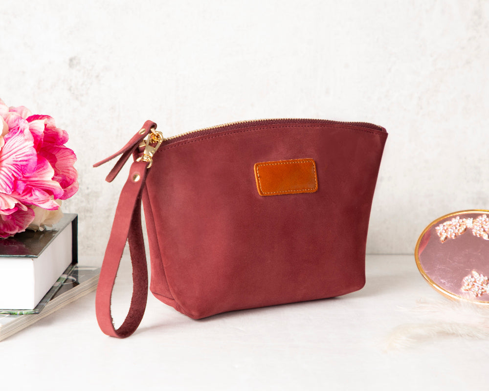 Luna Leather Makeup Bag