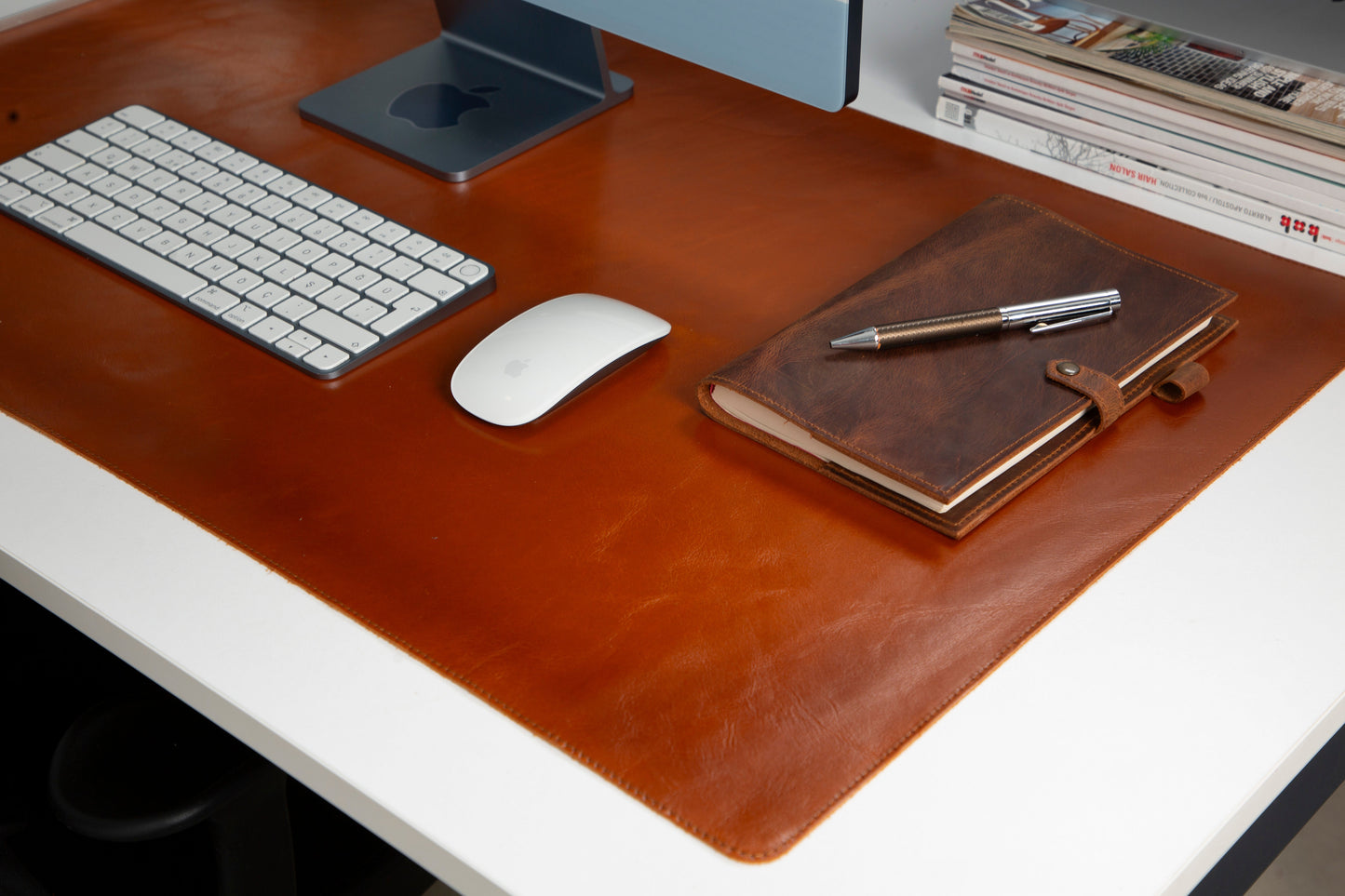Natural Leather Desk Mat Large