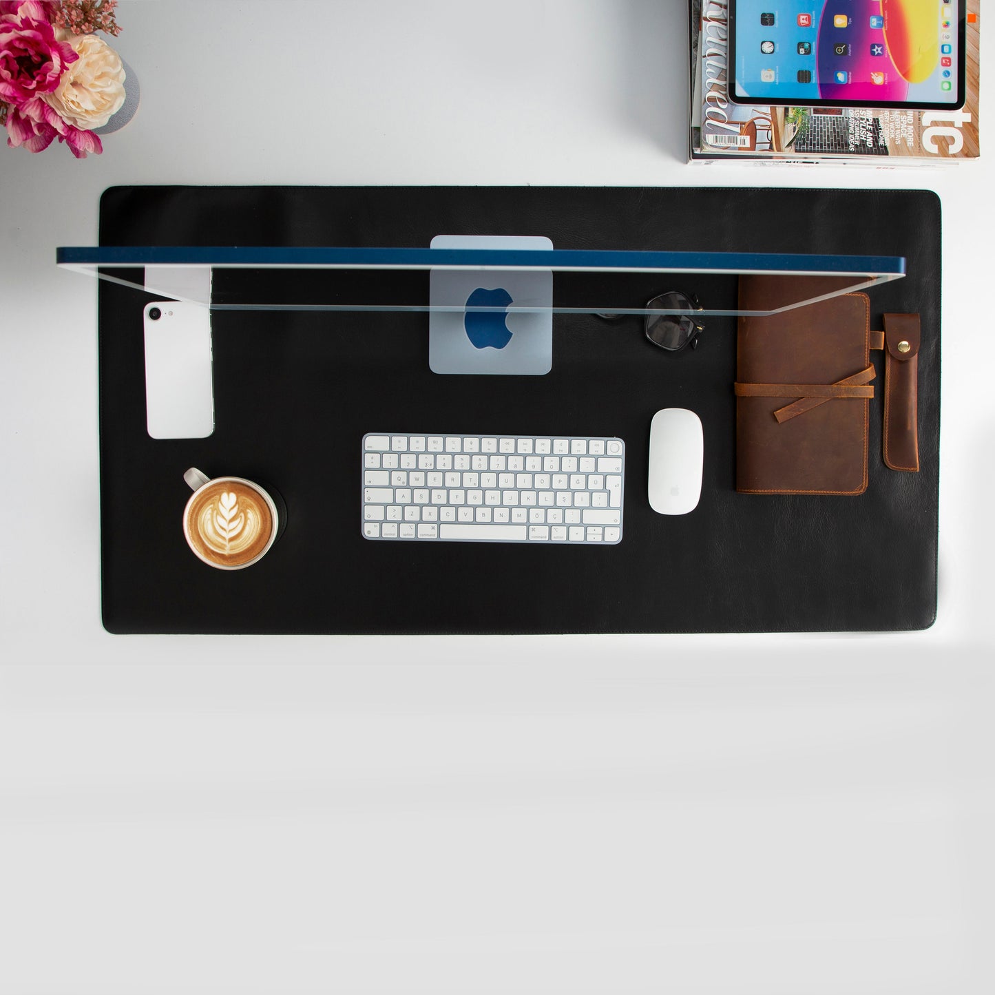 Natural Leather Desk Mat Large