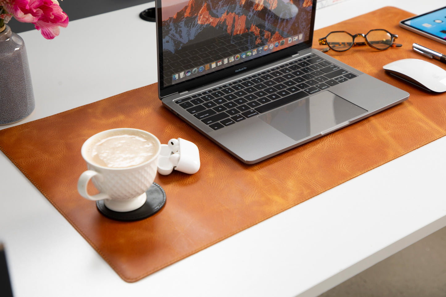 Natural Leather Desk Mat Medium