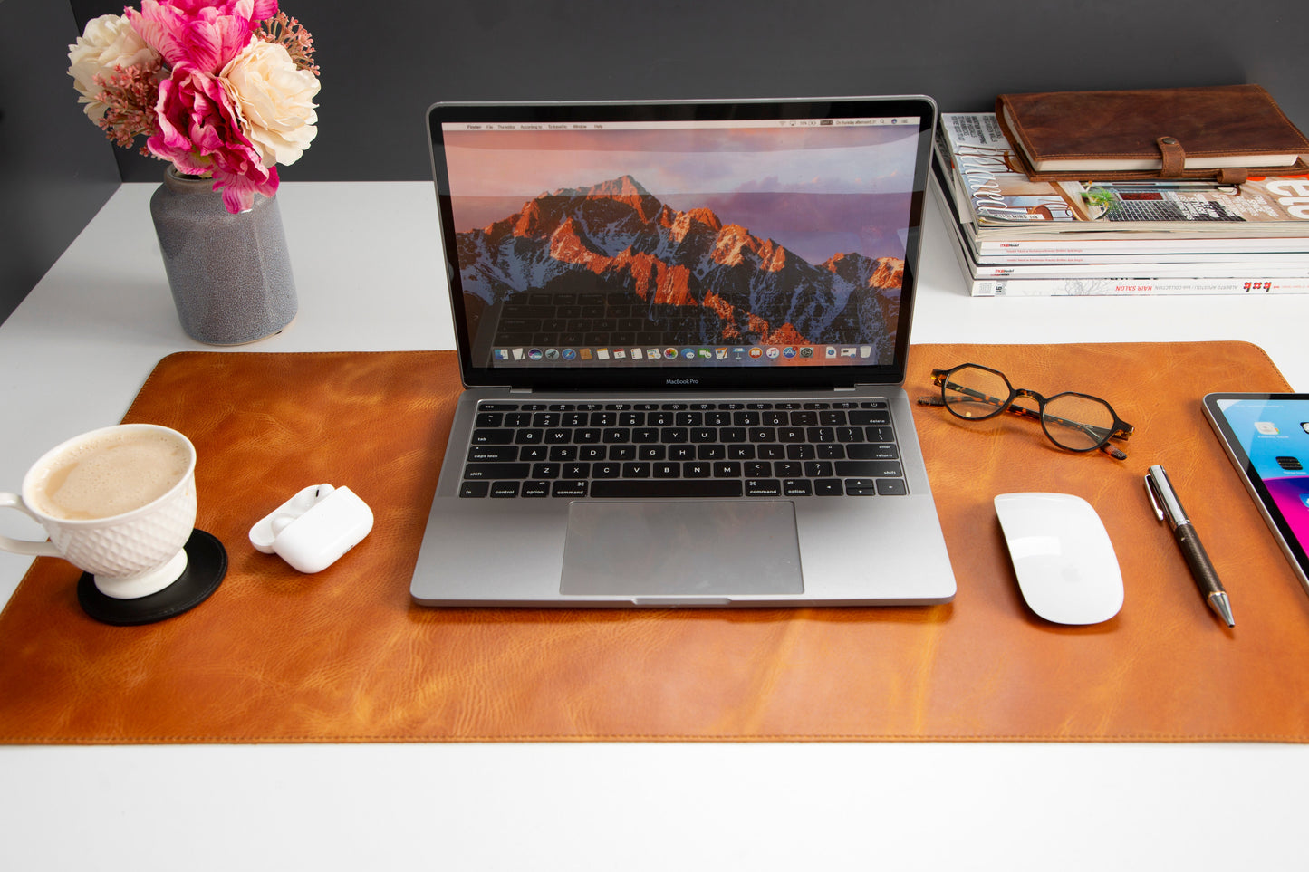 Natural Leather Desk Mat Large