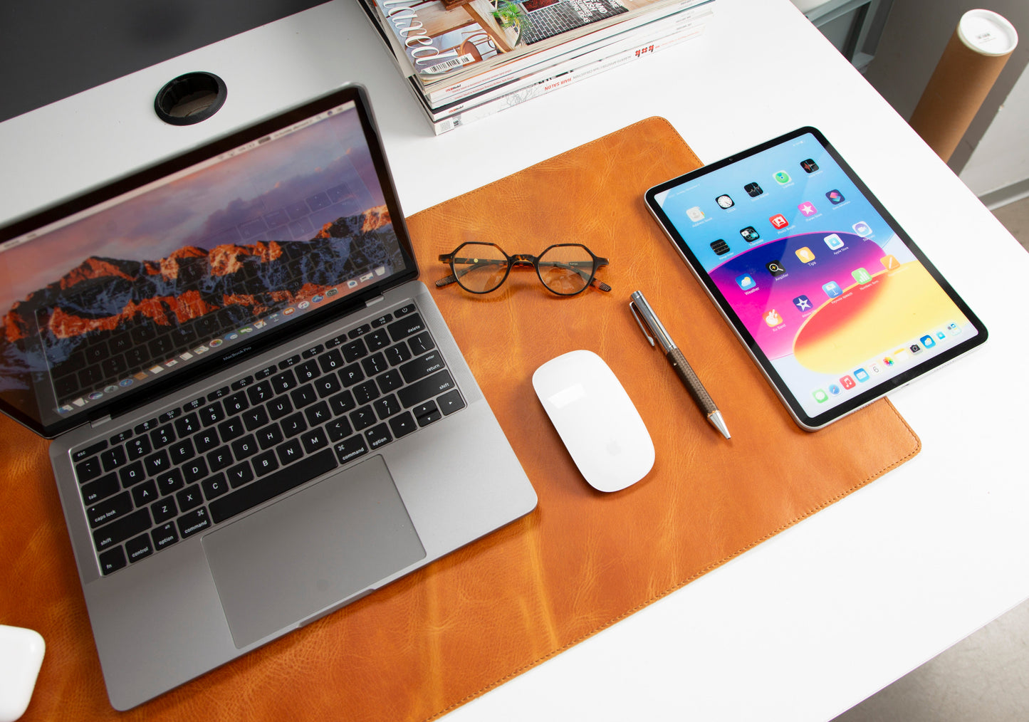 Natural Leather Desk Mat Medium