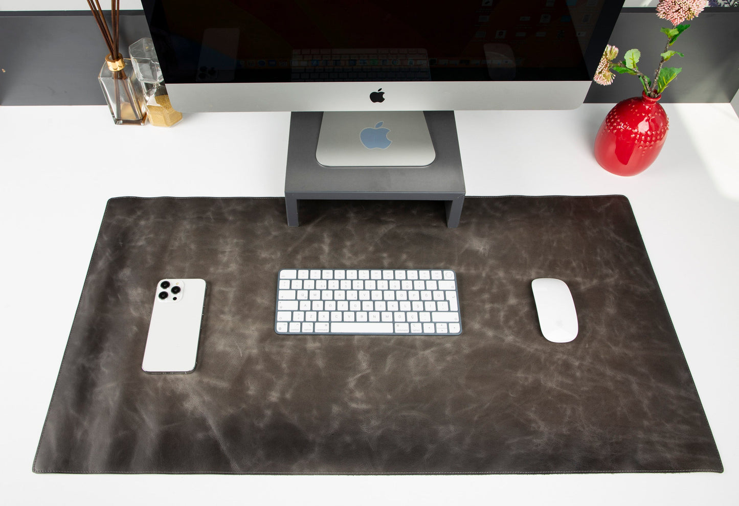 Natural Leather Desk Mat Large