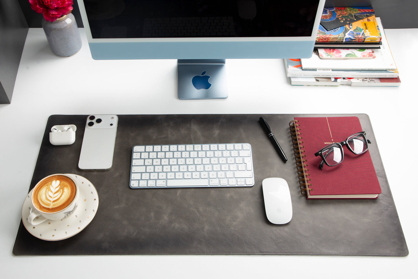Natural Leather Desk Mat Medium