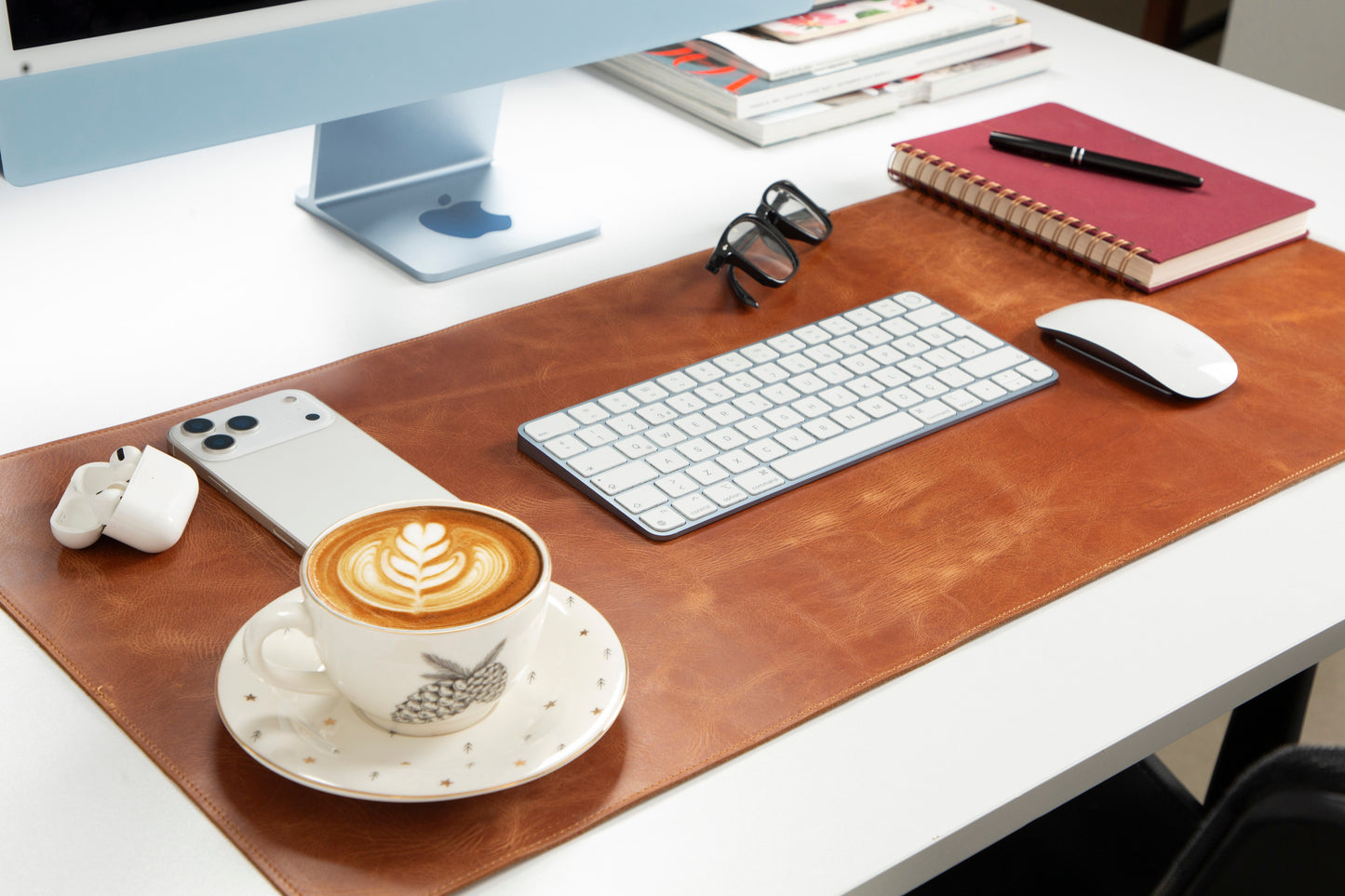 Natural Leather Desk Mat Medium