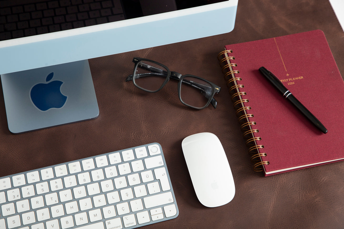 Natural Leather Desk Mat Large