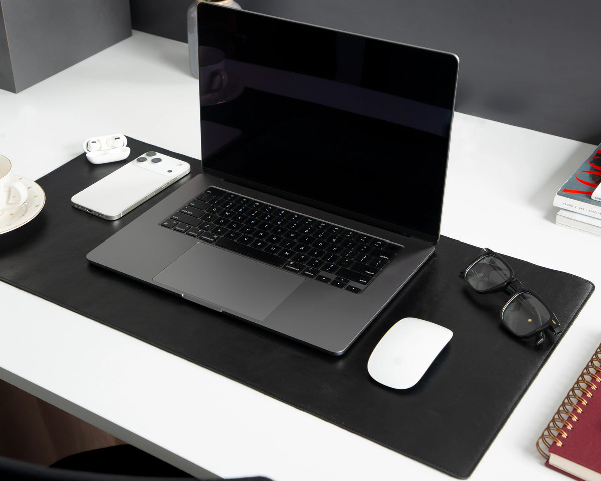 Lined Leather Desk Mat Small Size