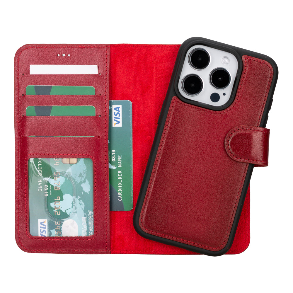 Magic I Phone 16 Pro Detachable Leather Wallet Case