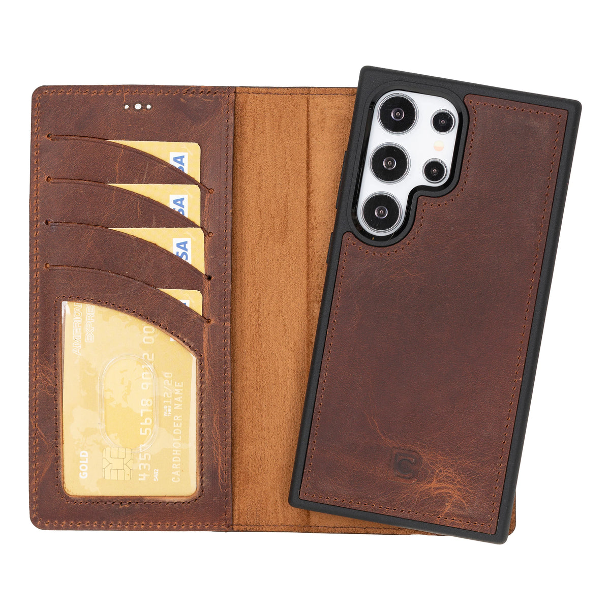Magic Samsung Galaxy S24 Ultra Detachable Leather Wallet Case