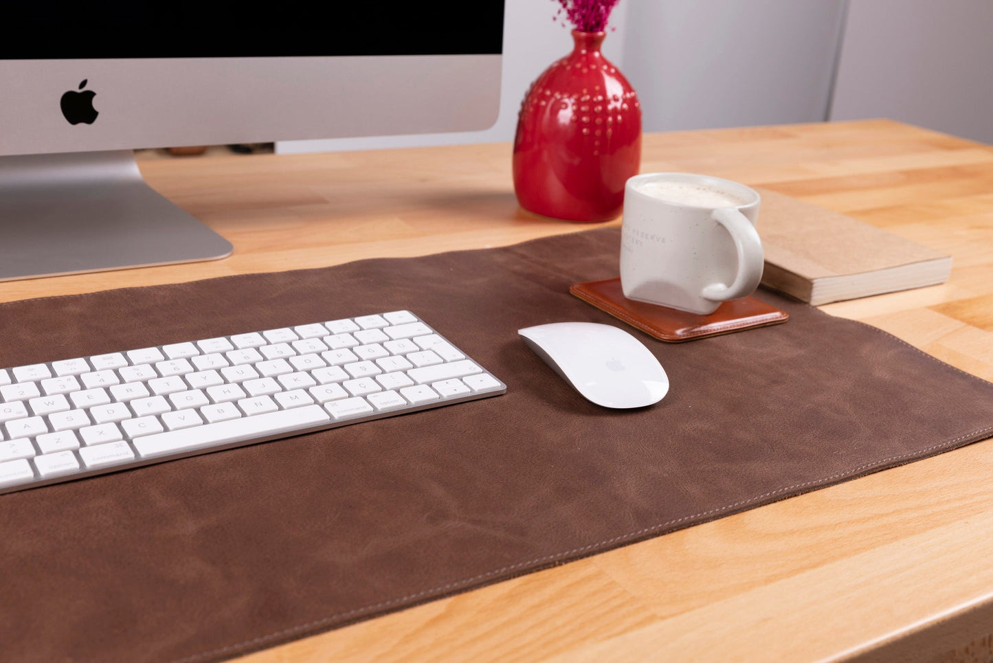 Natural Leather Desk Mat Large