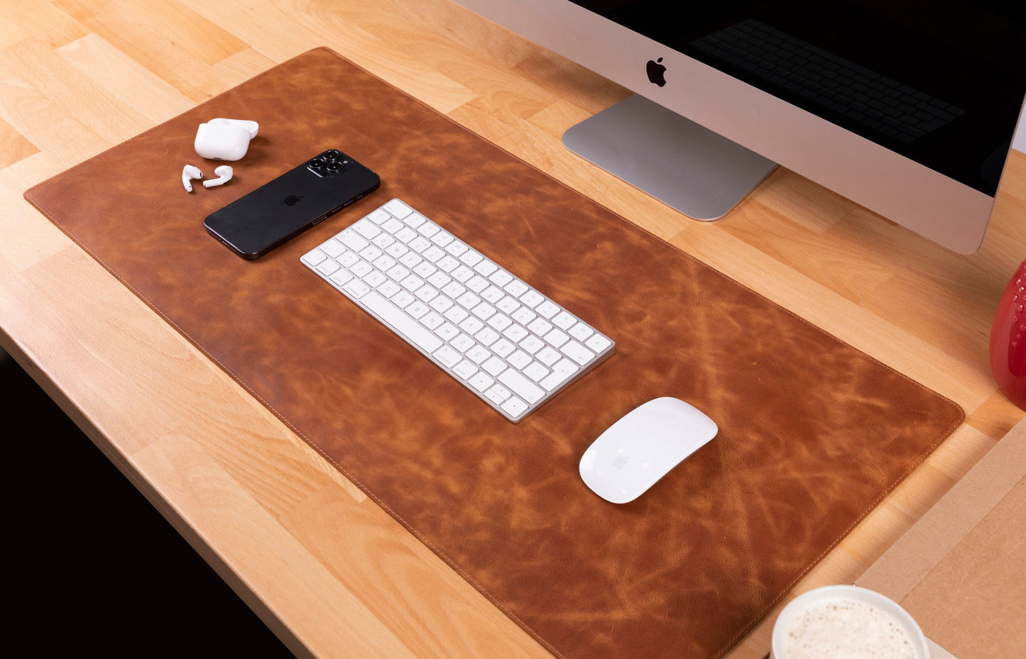 Natural Leather Desk Mat Medium