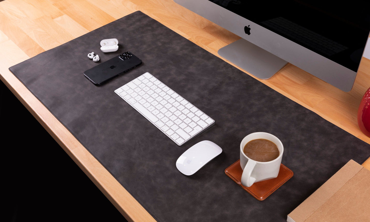 Natural Leather Desk Mat Large