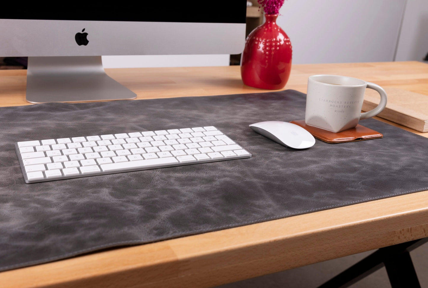 Natural Leather Desk Mat Large