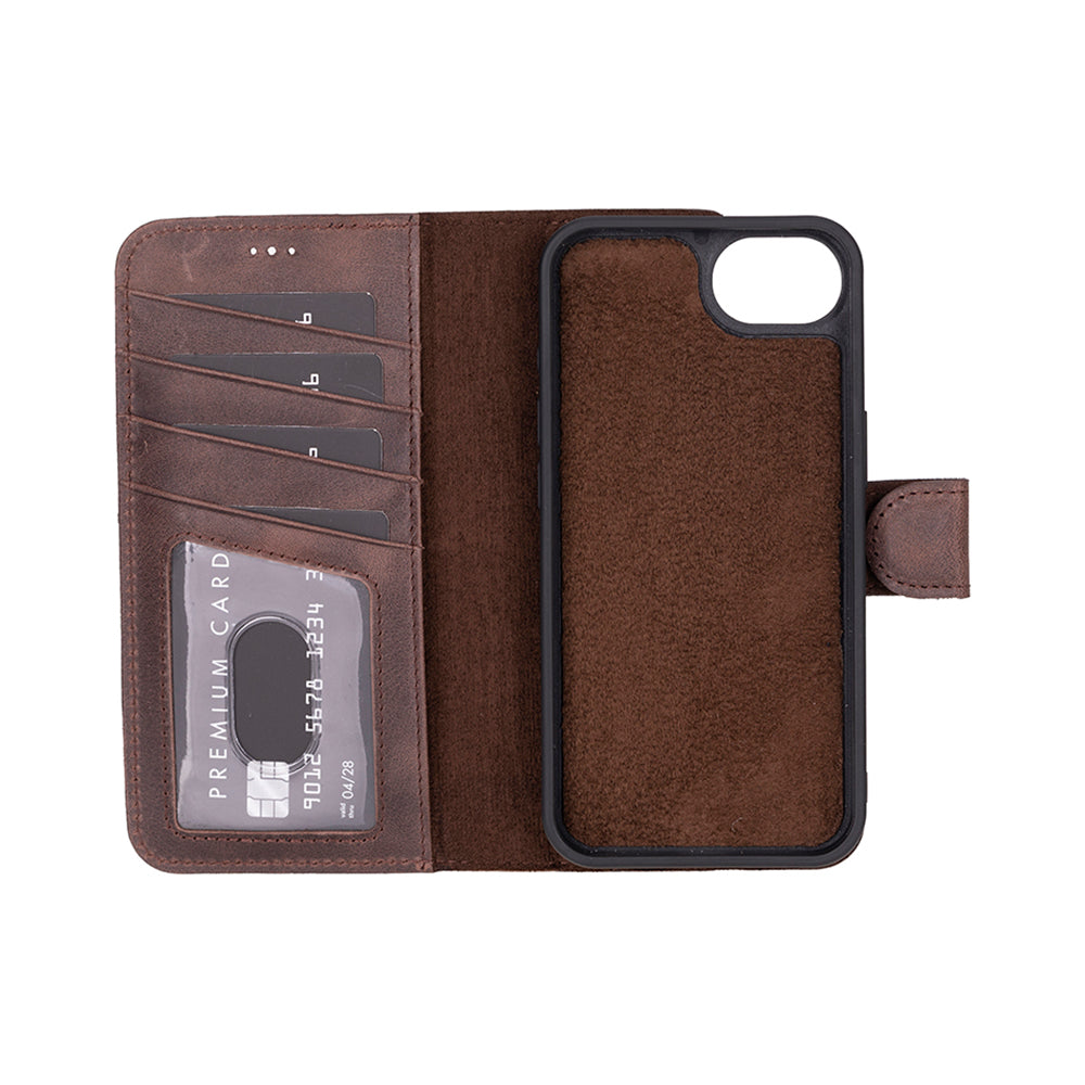 Magic I Phone 16 E Detachable Leather Wallet Case