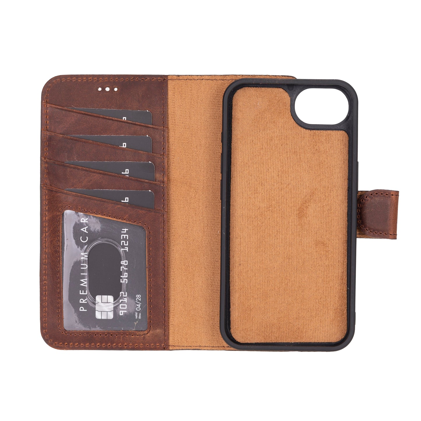 Magic I Phone 16 E Detachable Leather Wallet Case