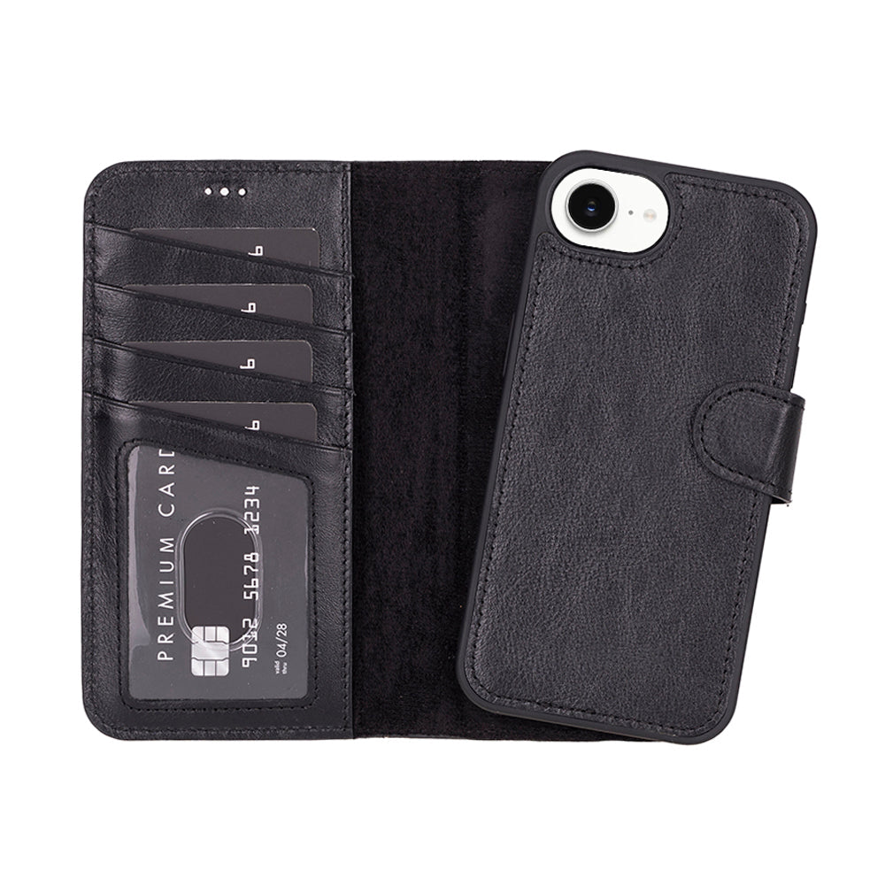 Magic I Phone 16 E Detachable Leather Wallet Case