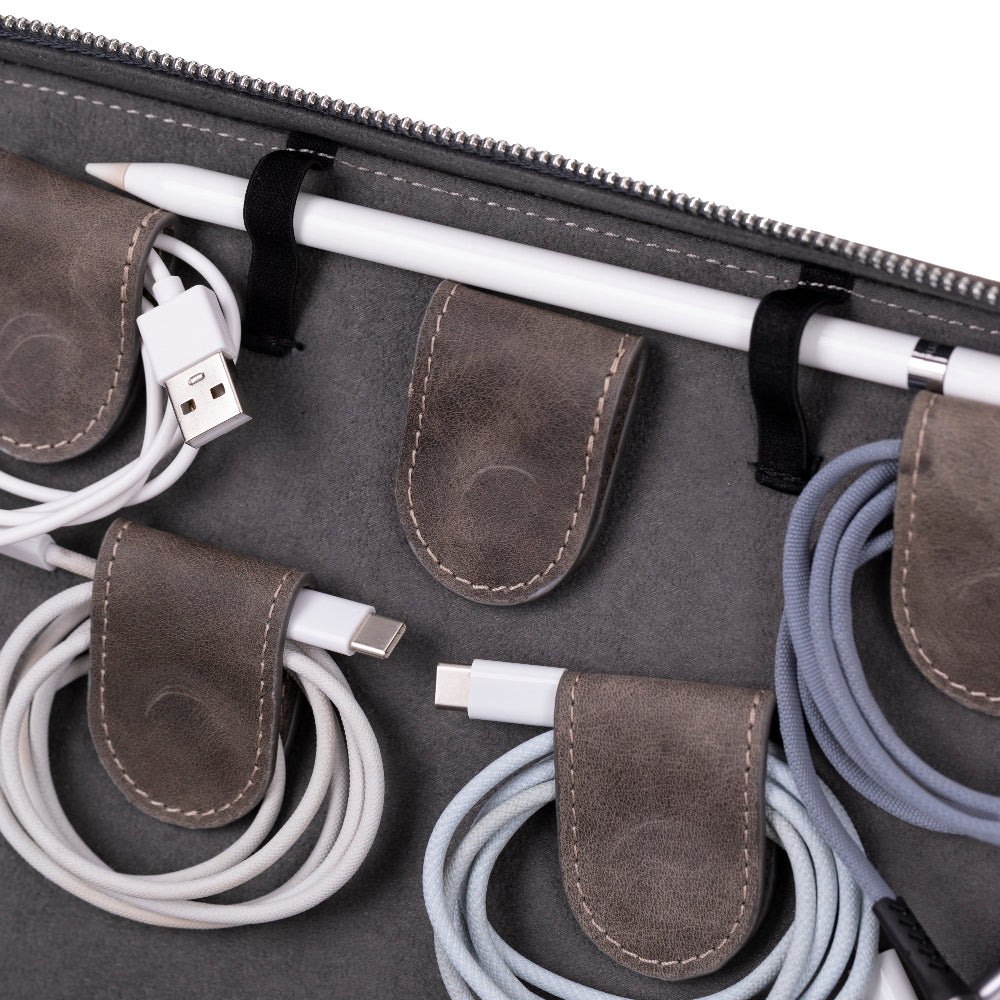 Leather Travel Cable Organizer