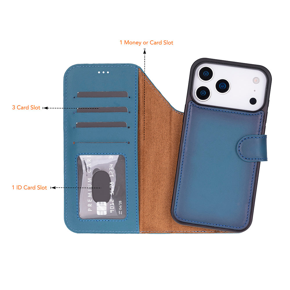 Magic I Phone 17 Pro Leather Detachable Wallet Case