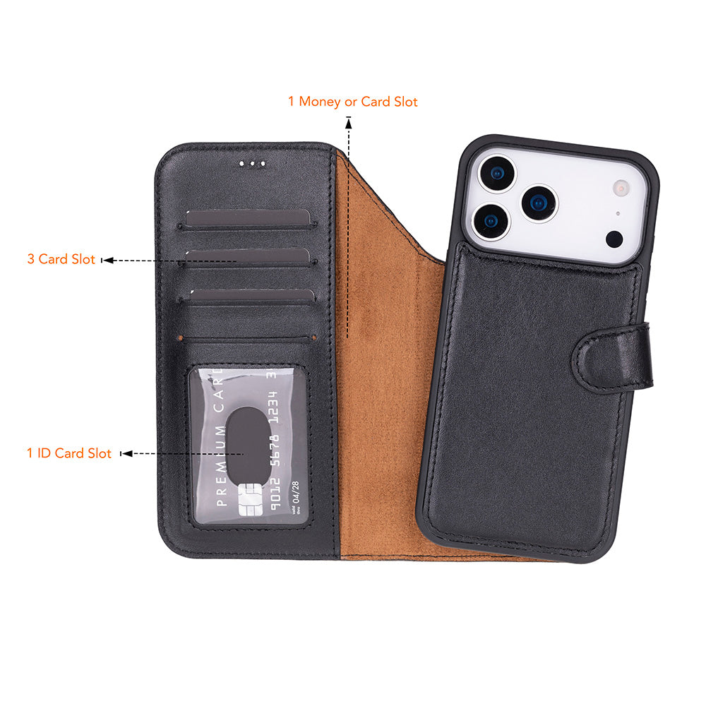 Magic I Phone 17 Pro Max Leather Detachable Wallet Case