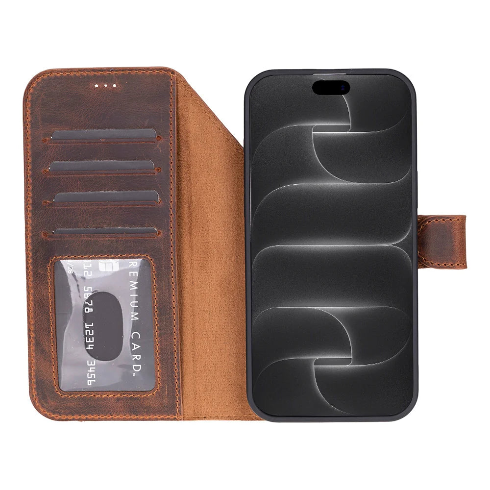Sengul Genuine Leather Wallet Case for iPhone 18 Pro