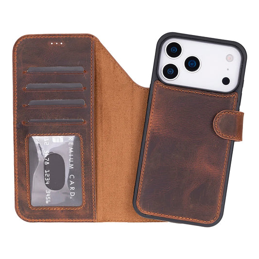 Sengul Genuine Leather Wallet Case for iPhone 18 Pro Max