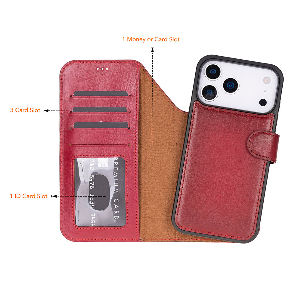 Magic I Phone 17 Pro Max Leather Detachable Wallet Case