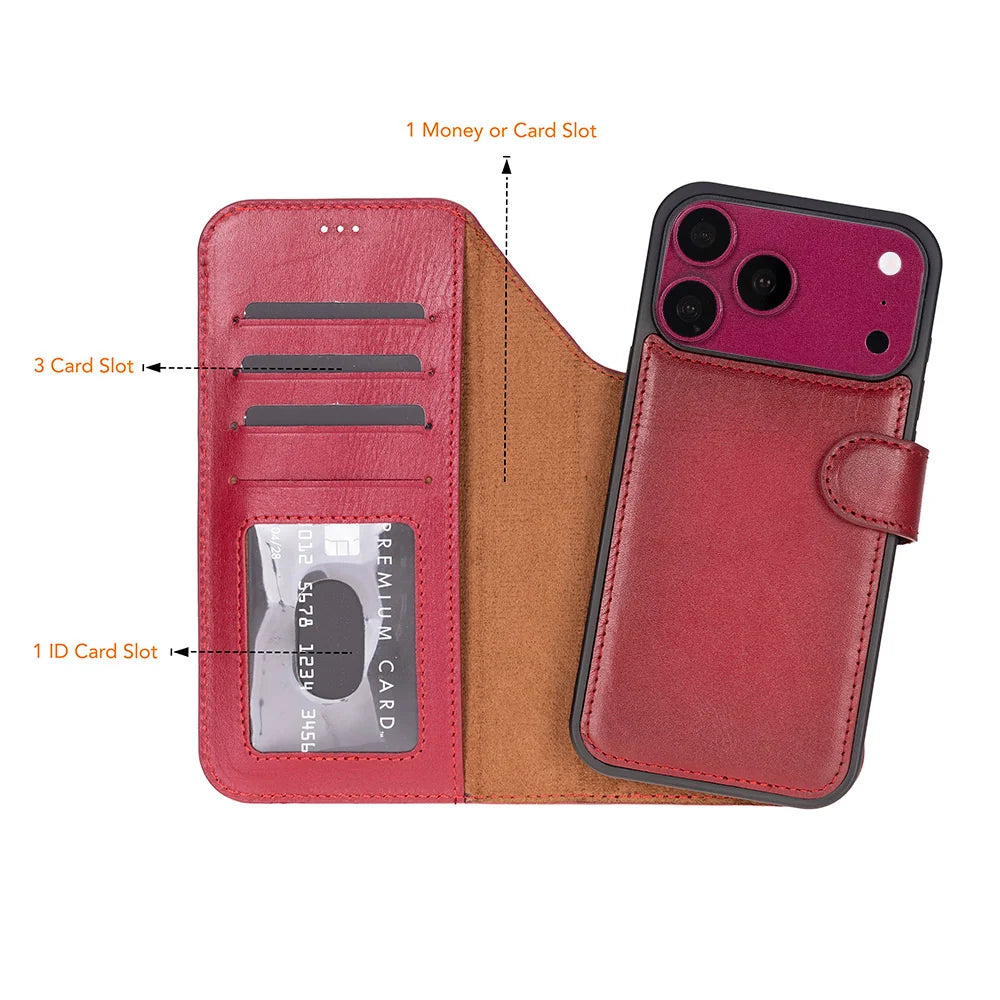 Sengul Genuine Leather Wallet Case for iPhone 18 Pro
